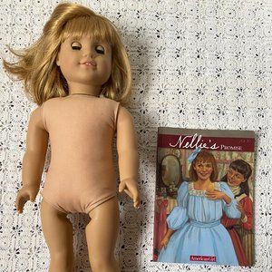 American Girl Doll Nellie Doll No Outfit with Book - Retired 2005